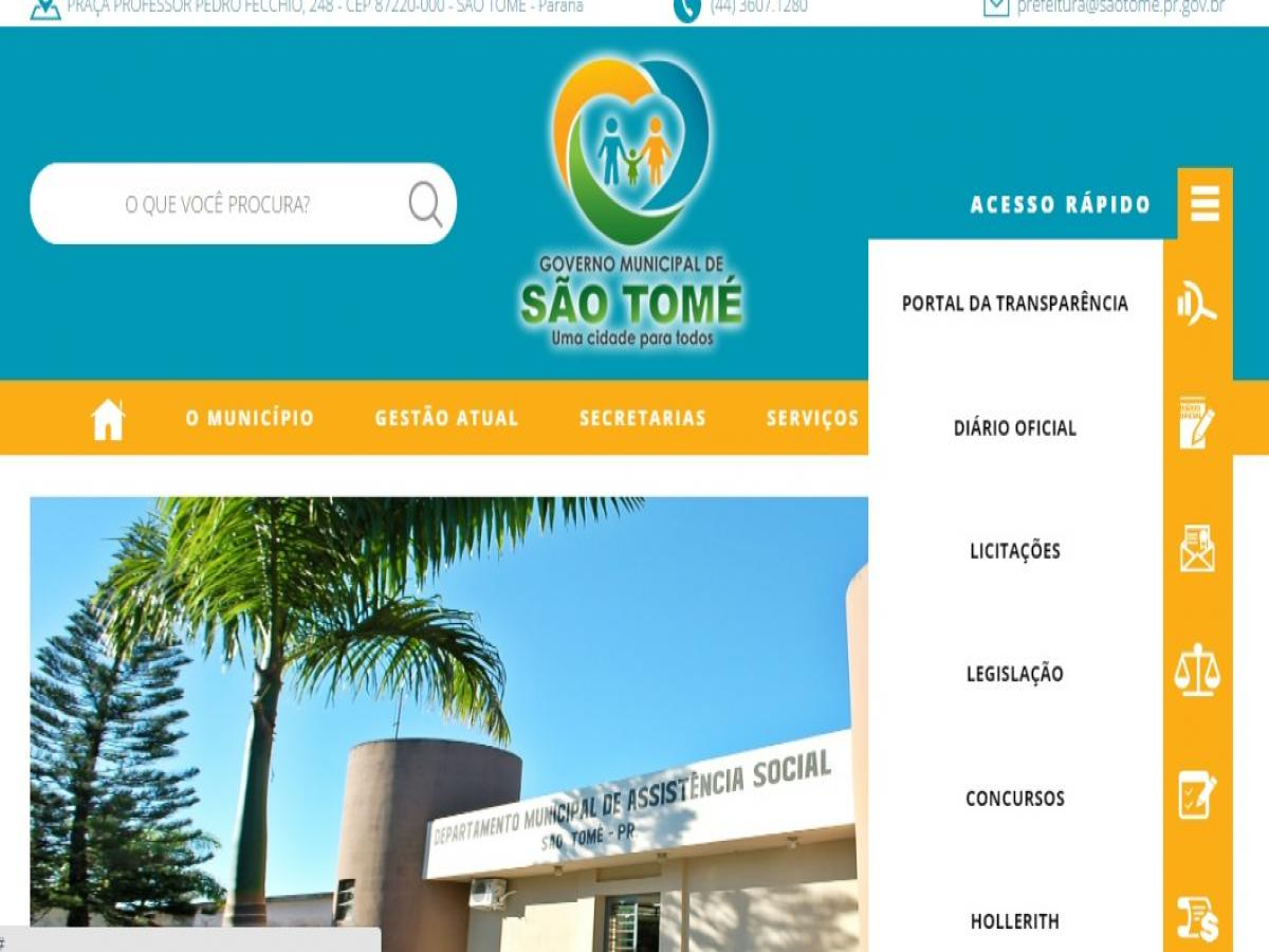 Prefeitura de  São Tomé reformula site para dar mais transparência a população