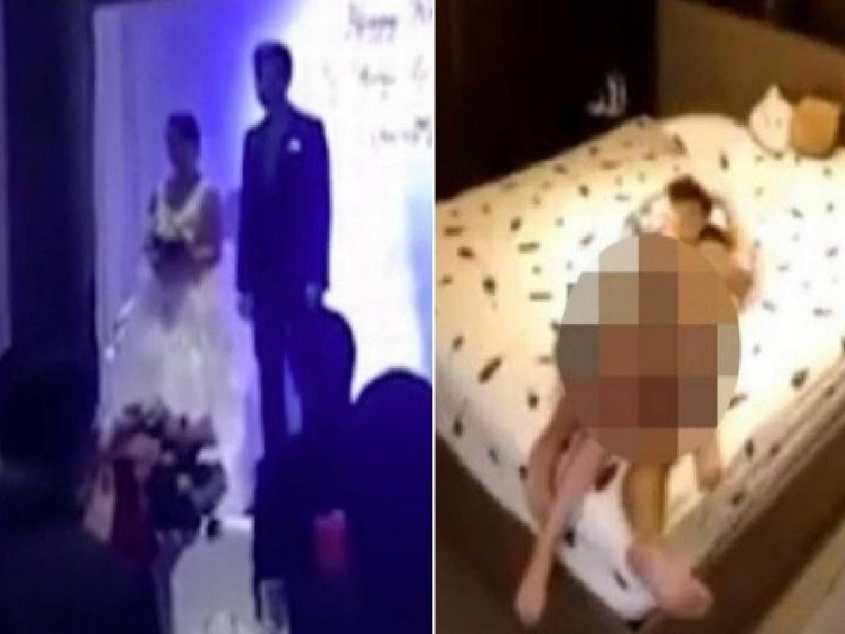 Vídeo; Durante casamento, noivo exibe em telão vídeo em que a noiva faz sexo com cunhado