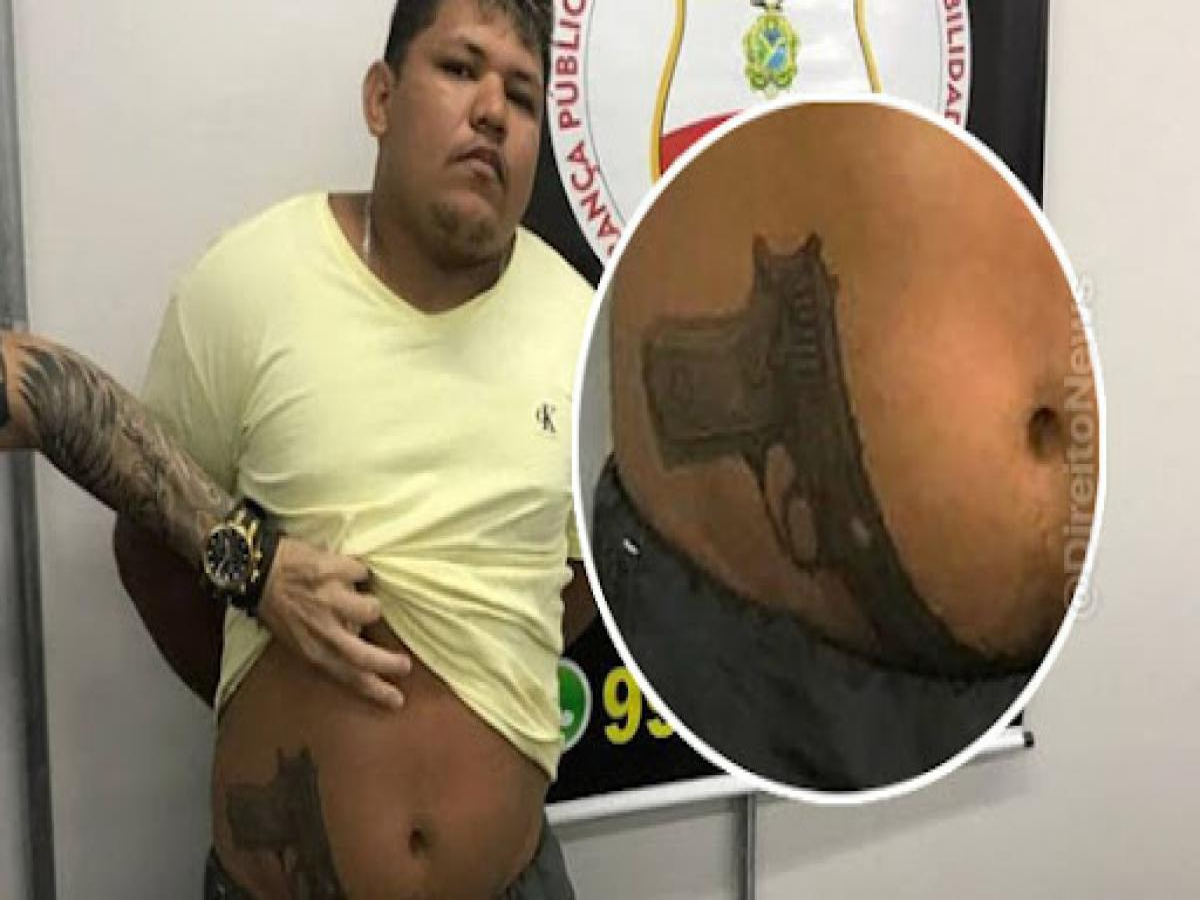 Homem usava tatuagem de arma de fogo no abdômen para intimidar e ameaçar vítimas