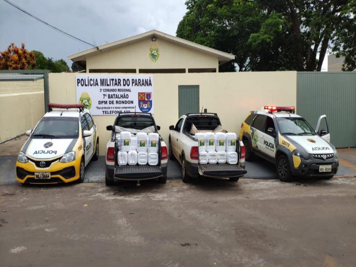 Policiais militares apreendem dois veículos carregados com fertilizantes em Rondon
