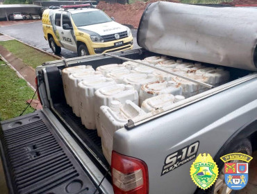 Polícia militar do 7º BPM, apreende veículo carregado com agrotóxicos contrabandeados