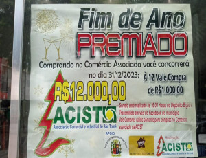 ACIST de São Tomé sorteia 12 mil reais em vale compras no domingo